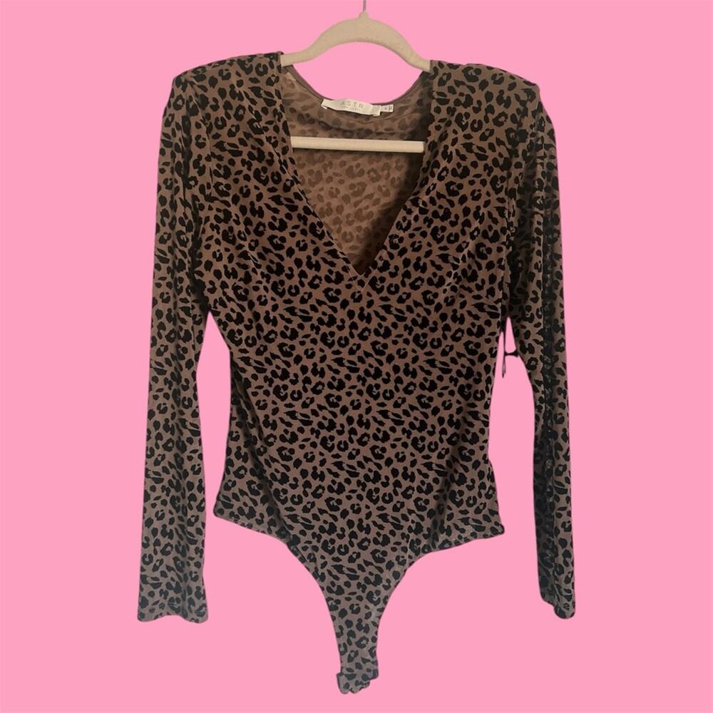 NWT ASTR Leopard Sheer bodysuit size medium New With Tags